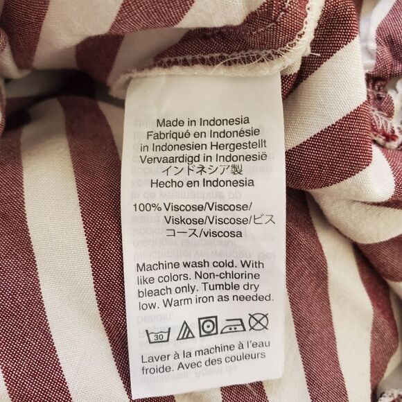 🌞 Madewell 🌞 'Stanza' Ruffle-Hem Stripe Top - [Small in Berry/White Stripe] - Picture 15 of 15